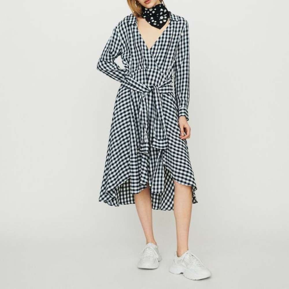 Maje Women's Blue Raprita Gingham Dress b2a